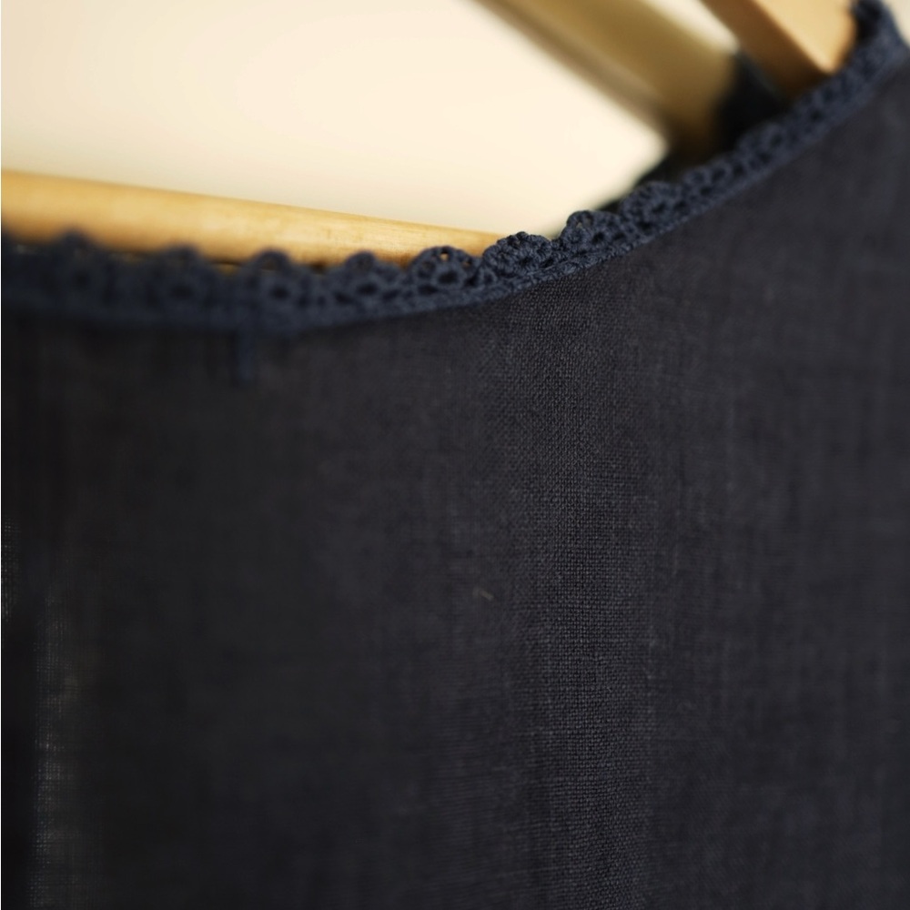 Navy 100% Linen Dress - Picture 5 of 8